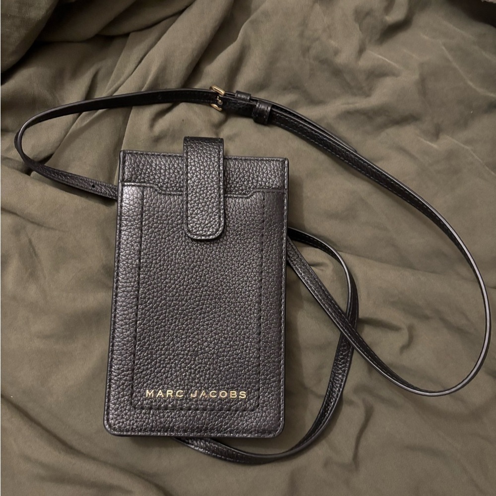 Marc Jacobs Black Leather Phone Crossbody